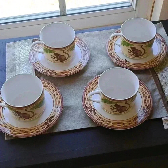 Cup AND SAUCER SET BEAUTIFULLY PORCELAIN  SET BY AMERICAN ATELIER VINTAGE COLLEC - Picture 5 of 6
